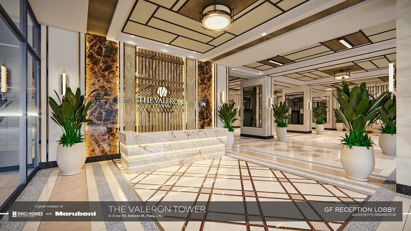 The Valeron Tower grand reception lobby